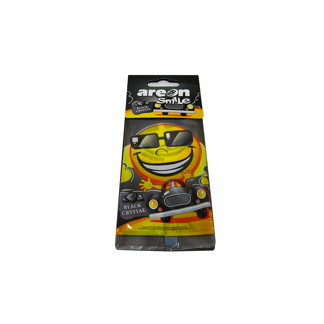 Освіжувач салону на дзеркало сухий Black Crystal (Чорний кристал) Smile Dry Areon