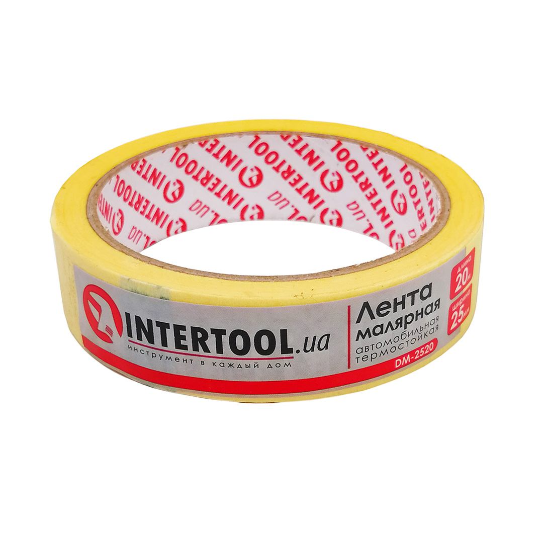Скотч малярний 25 мм x 20 м Intertool