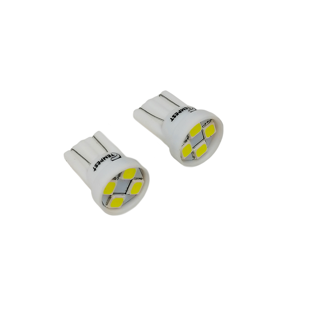 Лампа б/ц LED Т10 24V (компл. 2 шт) 4 діоди біла Tempest