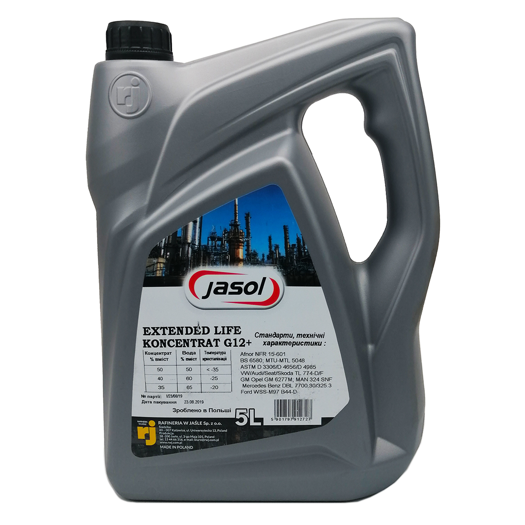 Тосол антифриз (охолоджуюча рідина) 5л червоний -75 G-12+ (концентрат) Jasol