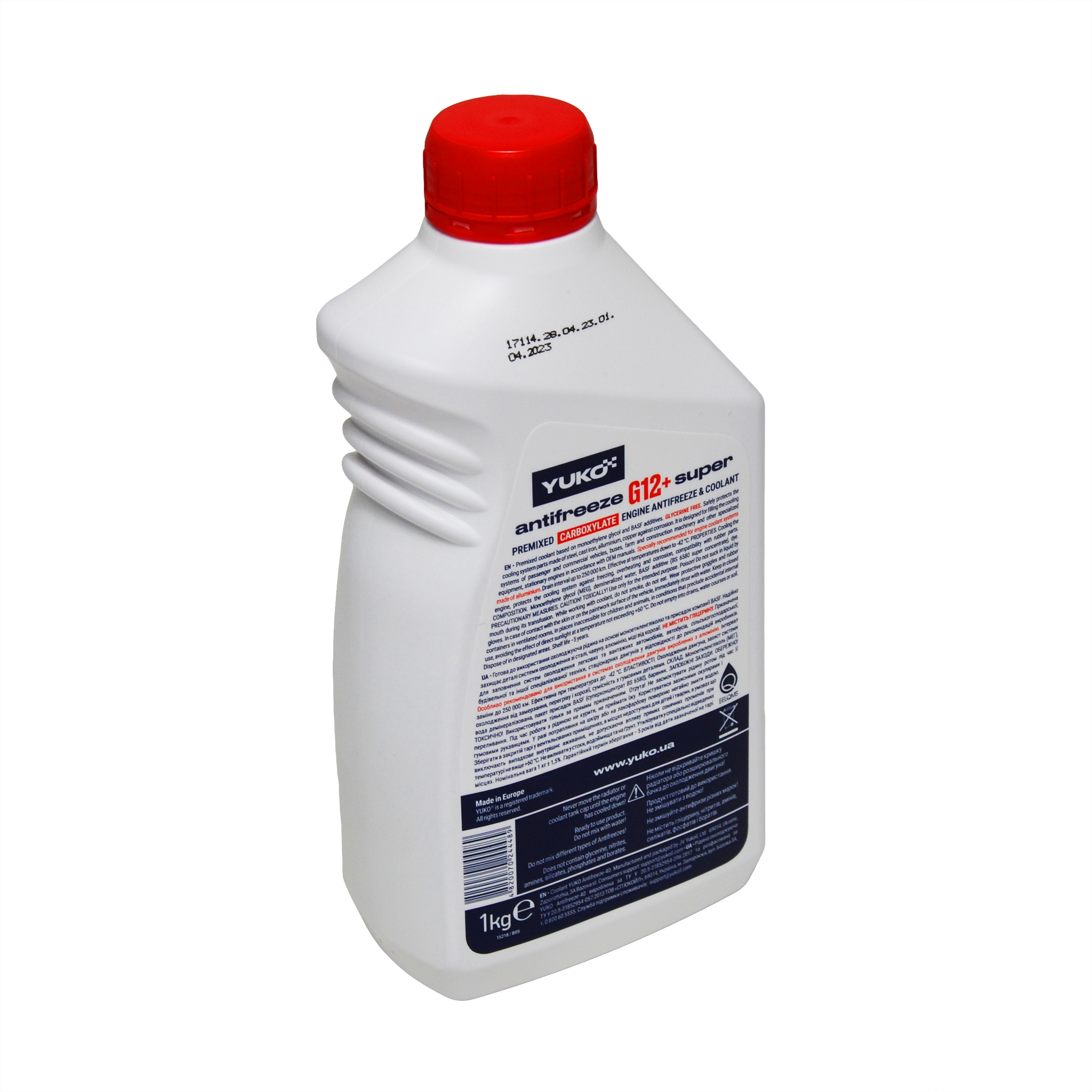 Тосол антифриз (охолодна рідина) 1л червоний -42 G-12+ Carboxylate Yuko