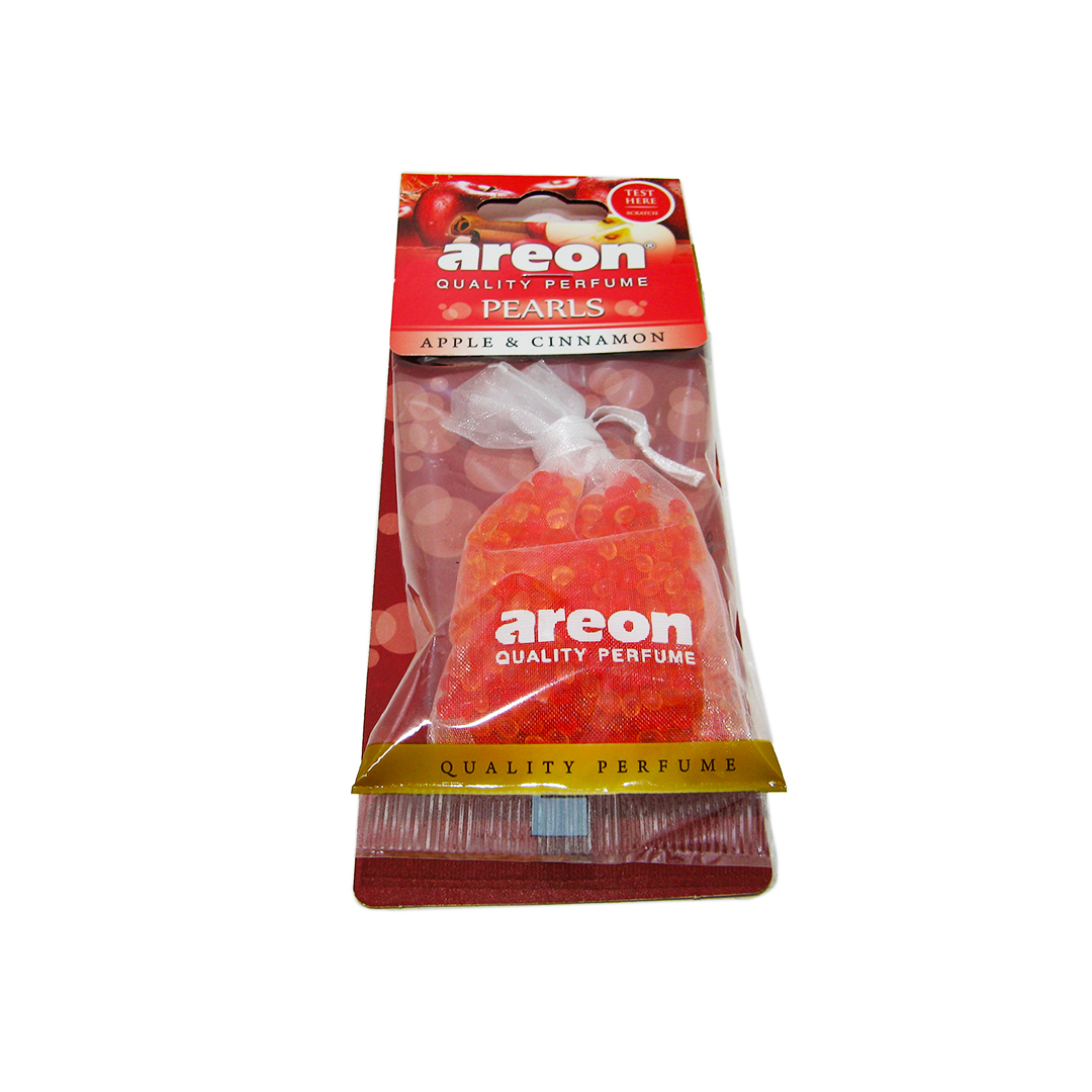 Освіжувач салону на дзеркало мішечок Apple & Cinnamon (Яблуко-кориця) Pearls Areon