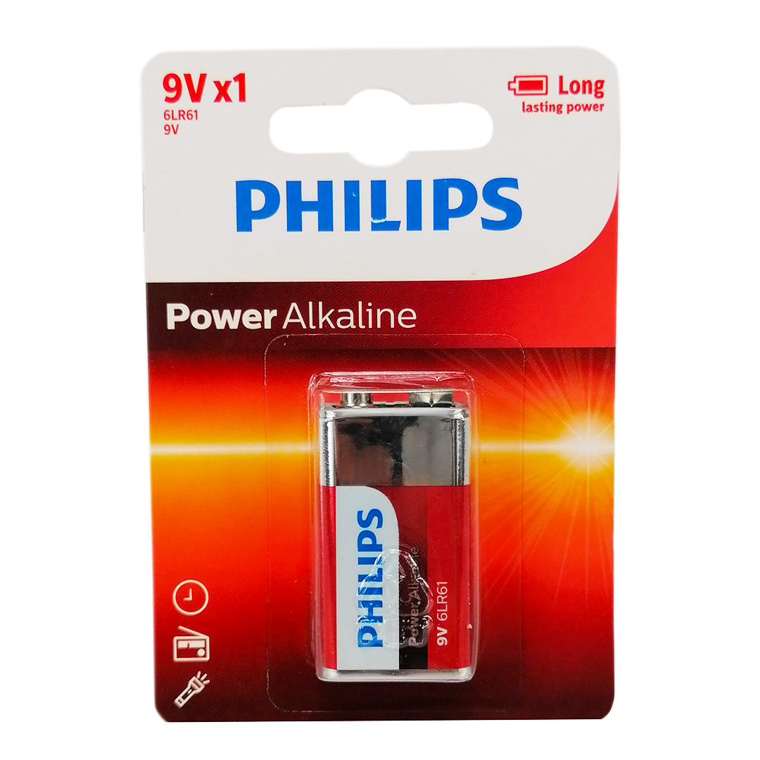 Батарейка 6LR61/9V Power Alkaline Blister (крона) Philips