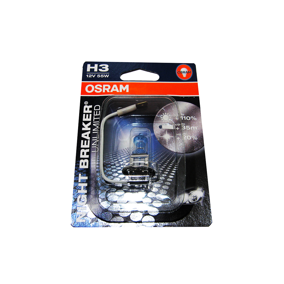 Лампа Н3 12V 55W +110 NIGHT BREAKER Osram