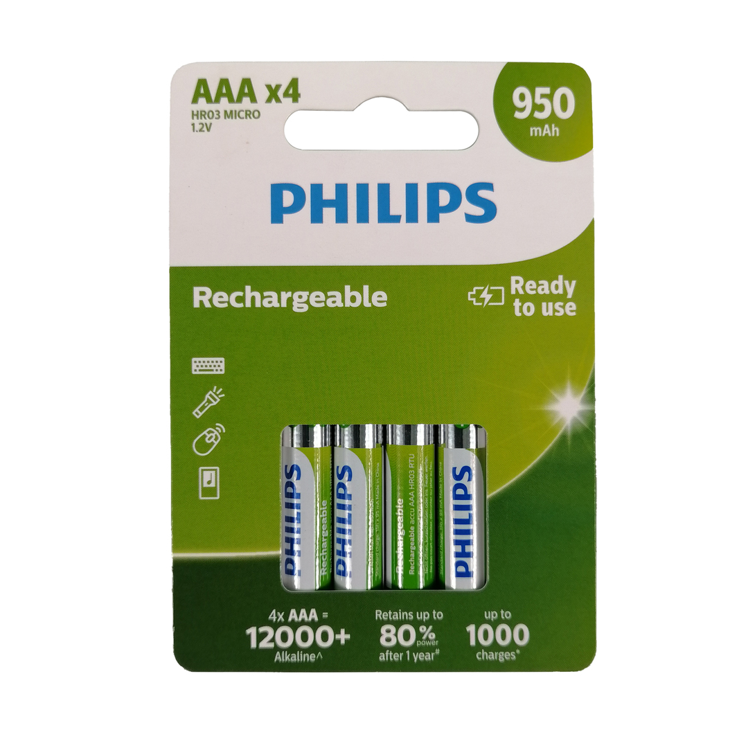 Батарейка R03/AAA (в упак. 4 шт) MULTILIFE 950 mAh Blister Philips