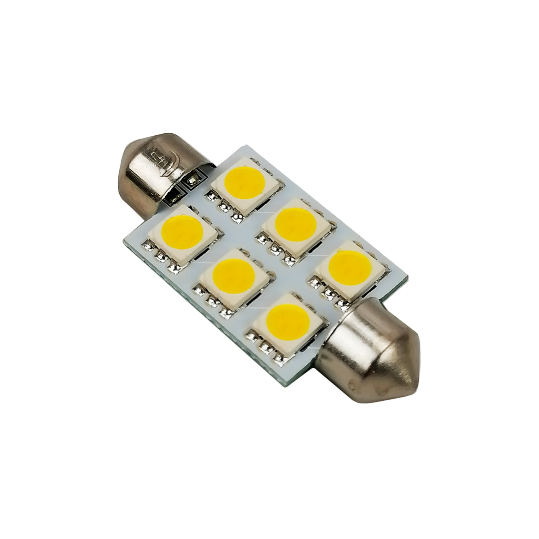 Лампа салону LED 39 мм T11 24V 6 діодів WARM WHITE Tempest