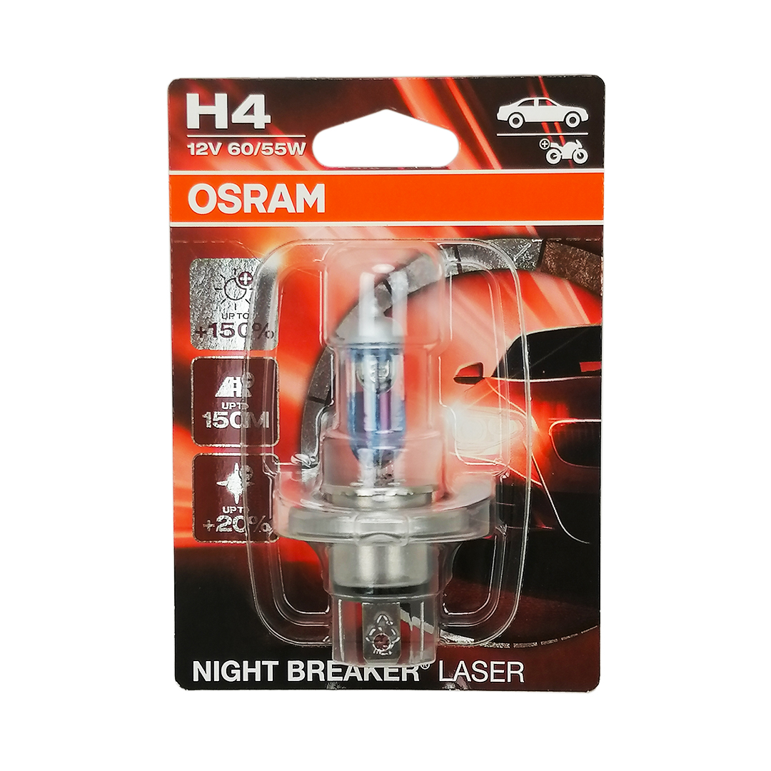 Лампа Н4 12V Р43 60/55W +150 NIGHT BREAKER LASER Osram