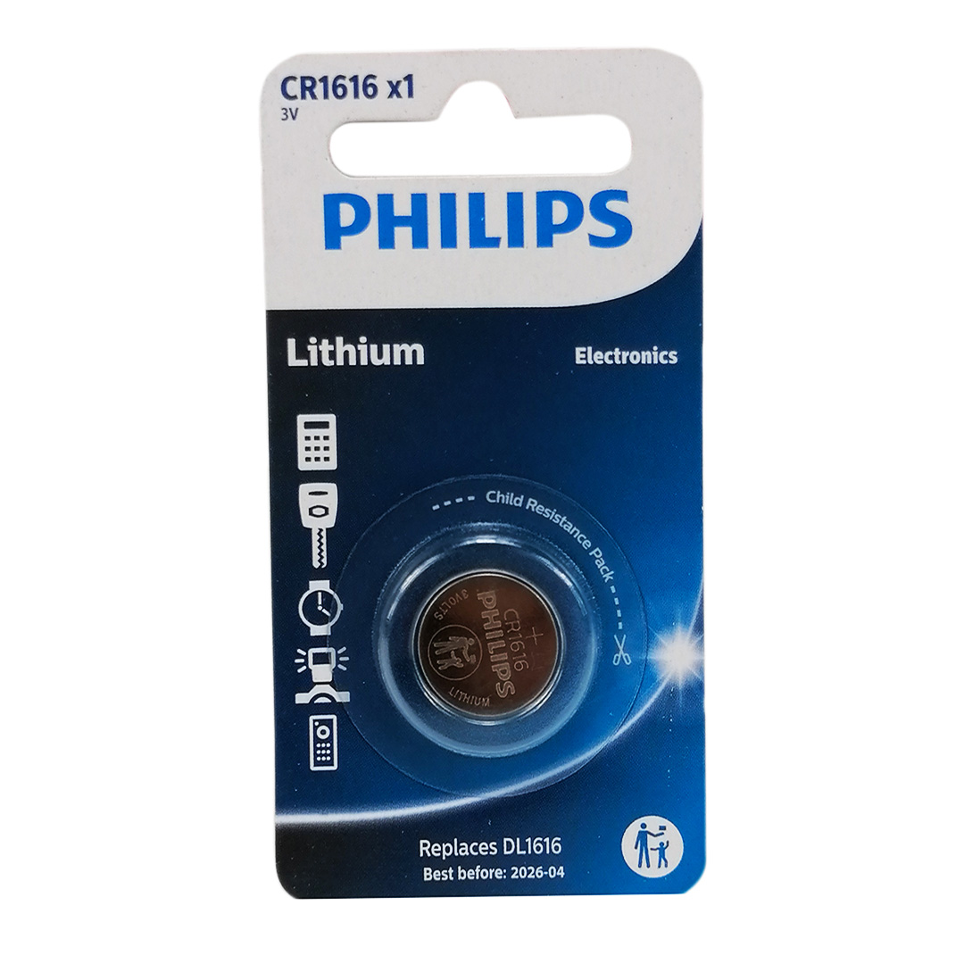 Батарейка CR1616 - 3.0V coin blister (16.0 x 1.6) - Lithium Philips