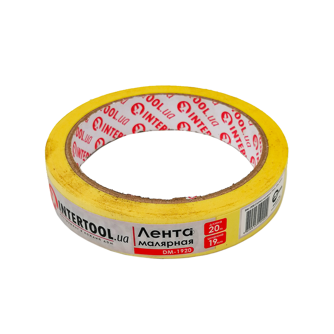 Скотч малярний 19 мм x 20 м Intertool