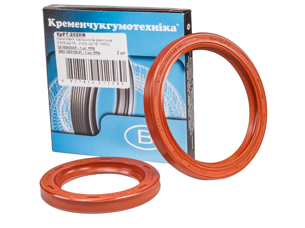 Сальник колінвалу (компл. 2 шт) ГАЗ 3302, УМЗ 4215, 4216 Кременчук
