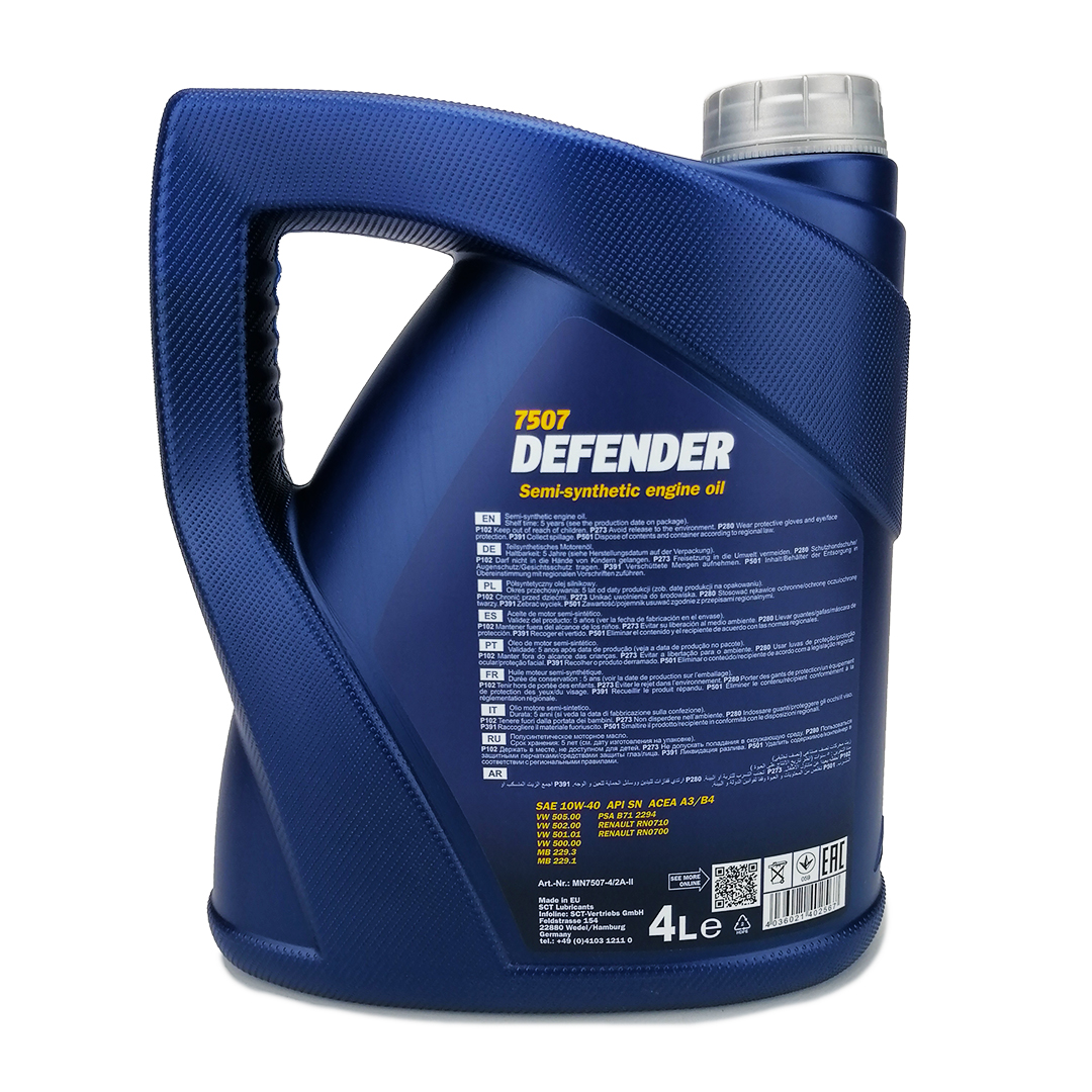 Олива моторна 10W-40 4л Stahlsynt Defender Mannol