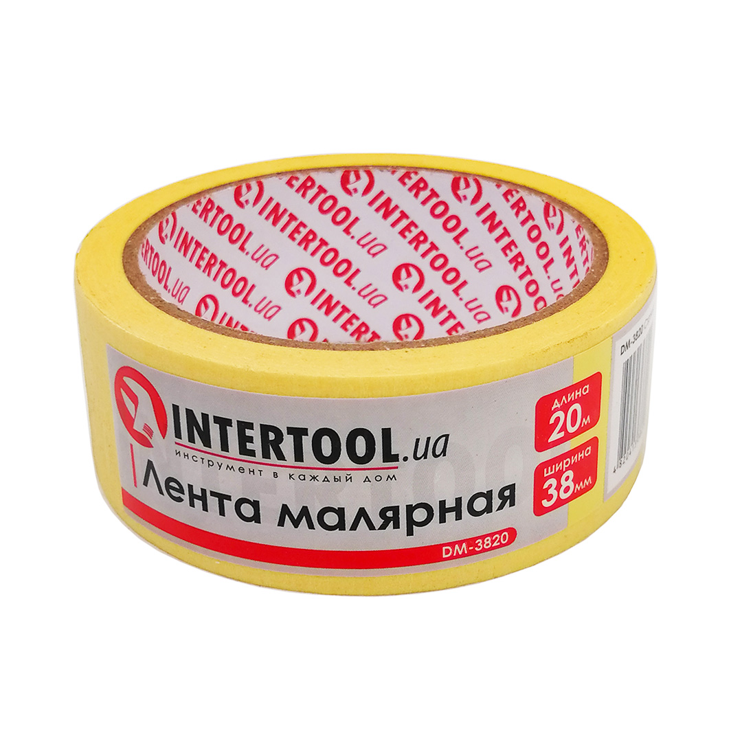 Скотч малярний 38 мм х 20 м Intertool