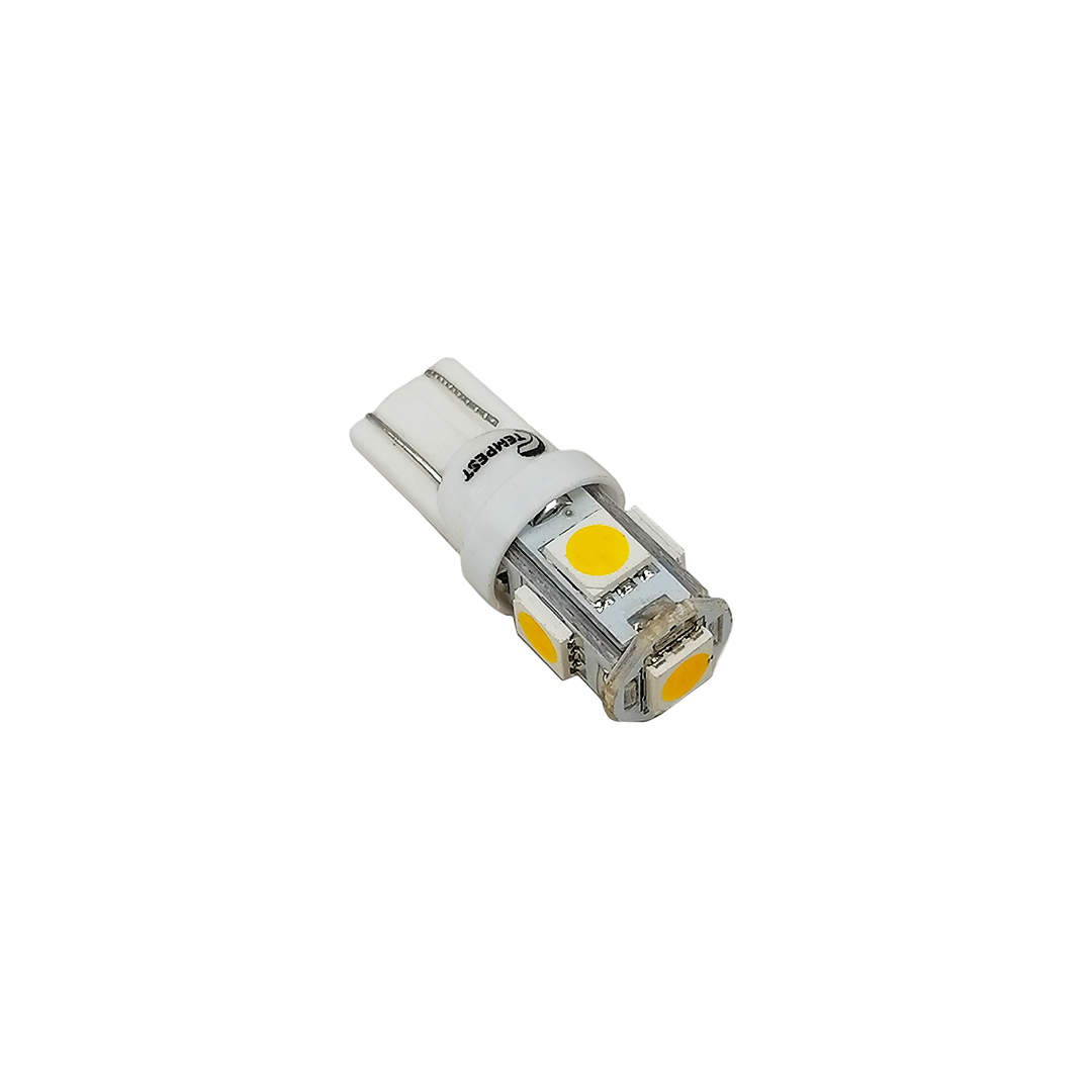 Лампа б/ц LED Т10 24V 5 діодів біла WARM WHITE Tempest