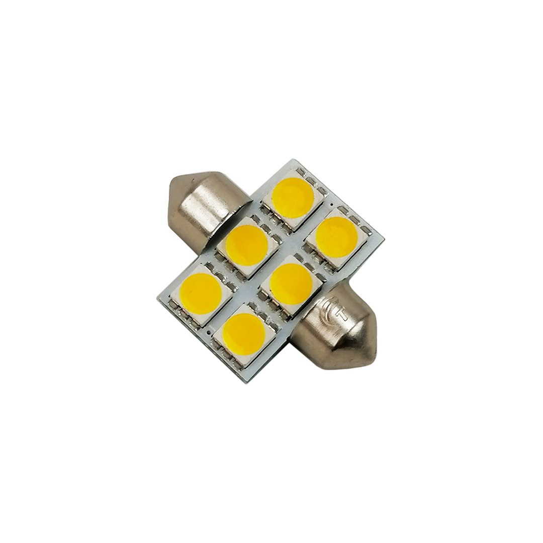 Лампа салону LED 36 мм T11 24V 6 діодів WARM WHITE Tempest