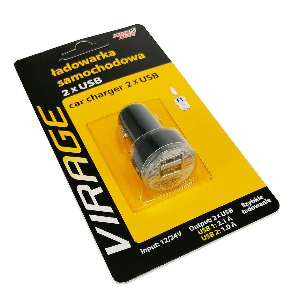 Автомобільний зарядний пристрій 2 USB Virage