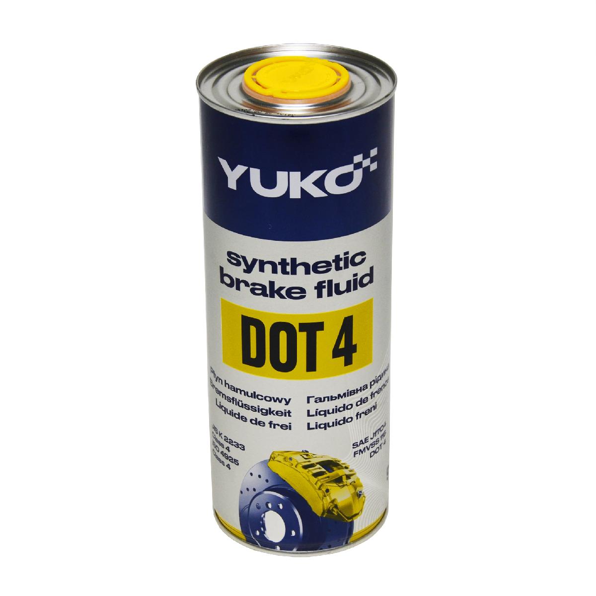 Гальмівна рідина 1л ДОТ-4 Sunthetic Brake Fluid Yuko