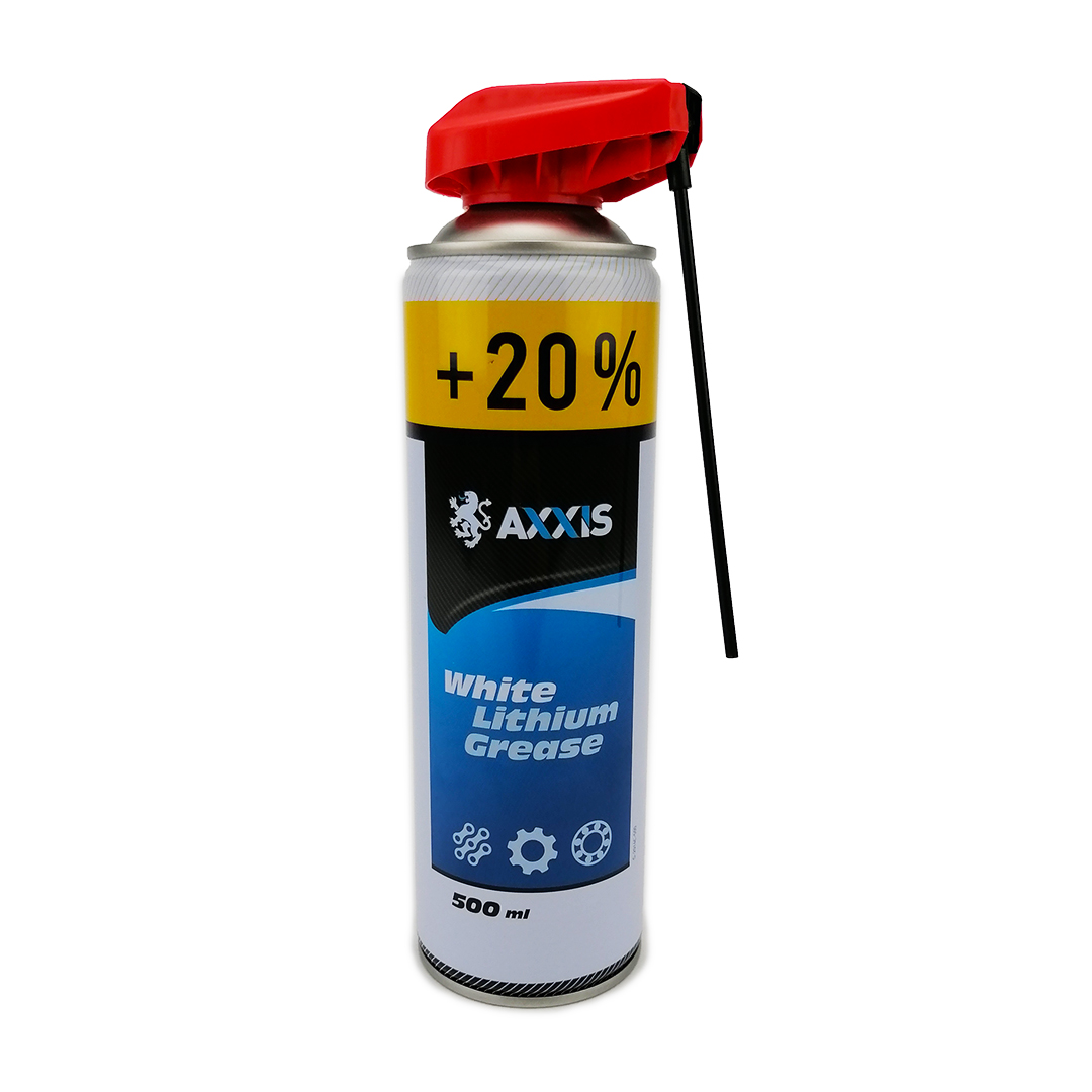 Мастило літієве універсальне 500 мл 20% аерозоль White Lithium Grease Axxis