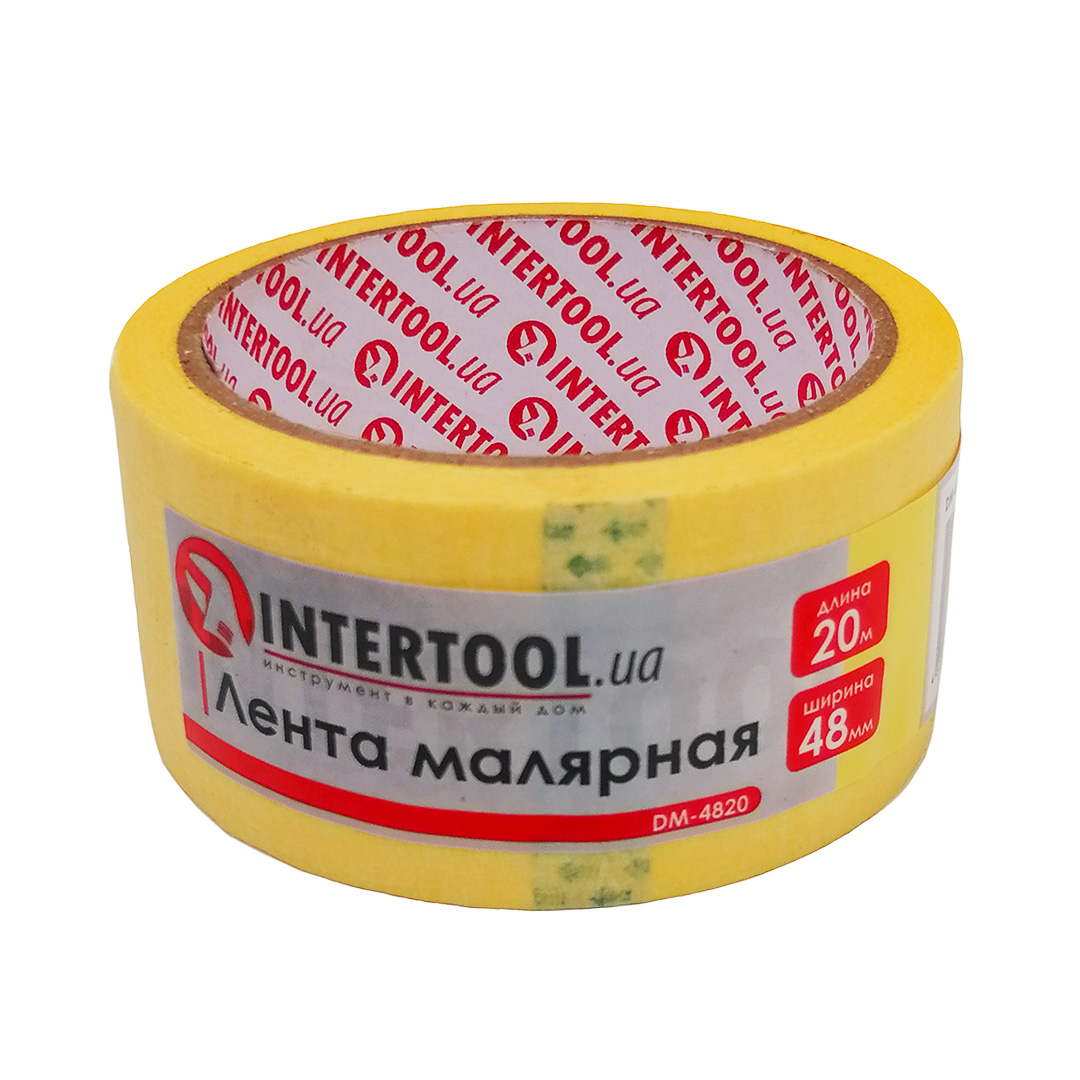 Скотч малярний 48 мм х 20 м Intertool