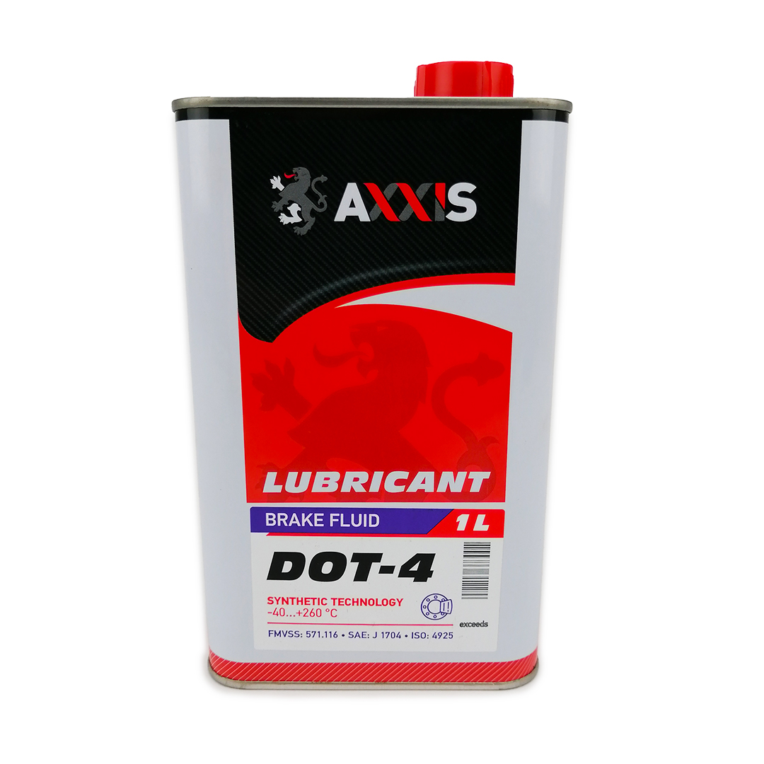 Гальмівна рідина 1л ДОТ-4 Brake Fluid Axxis