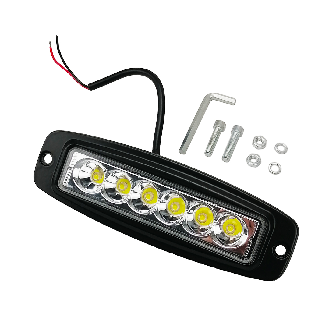 Фара LED додаткова точковий промінь 18W 6000К з кріпильним отвором прямокутна Spot Pulso