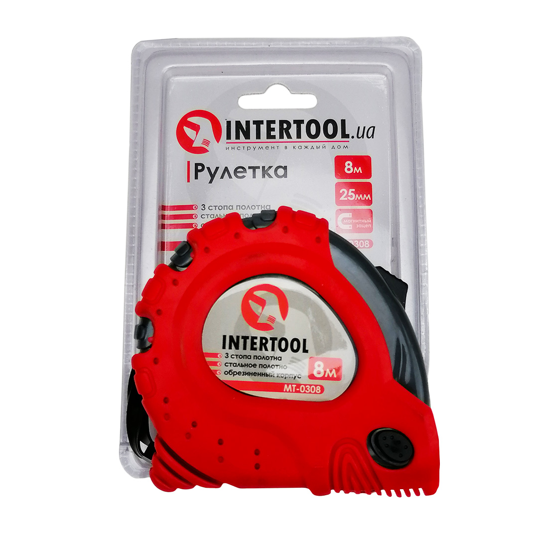 Рулетка 8 м х 25 мм Intertool