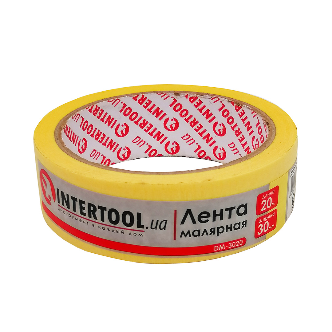 Скотч малярний 30 мм х 20 м Intertool
