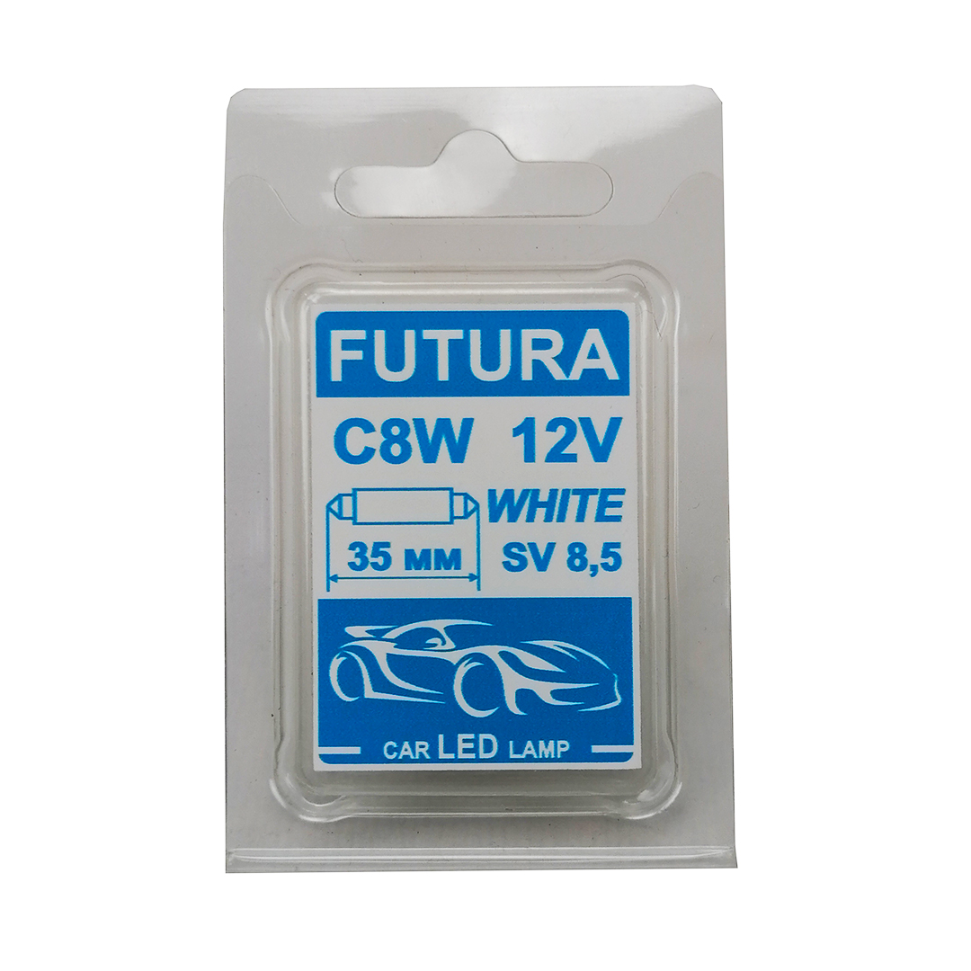 Лампа салону LED T11 12V (компл. 2 шт) 35 мм біла Crystal
