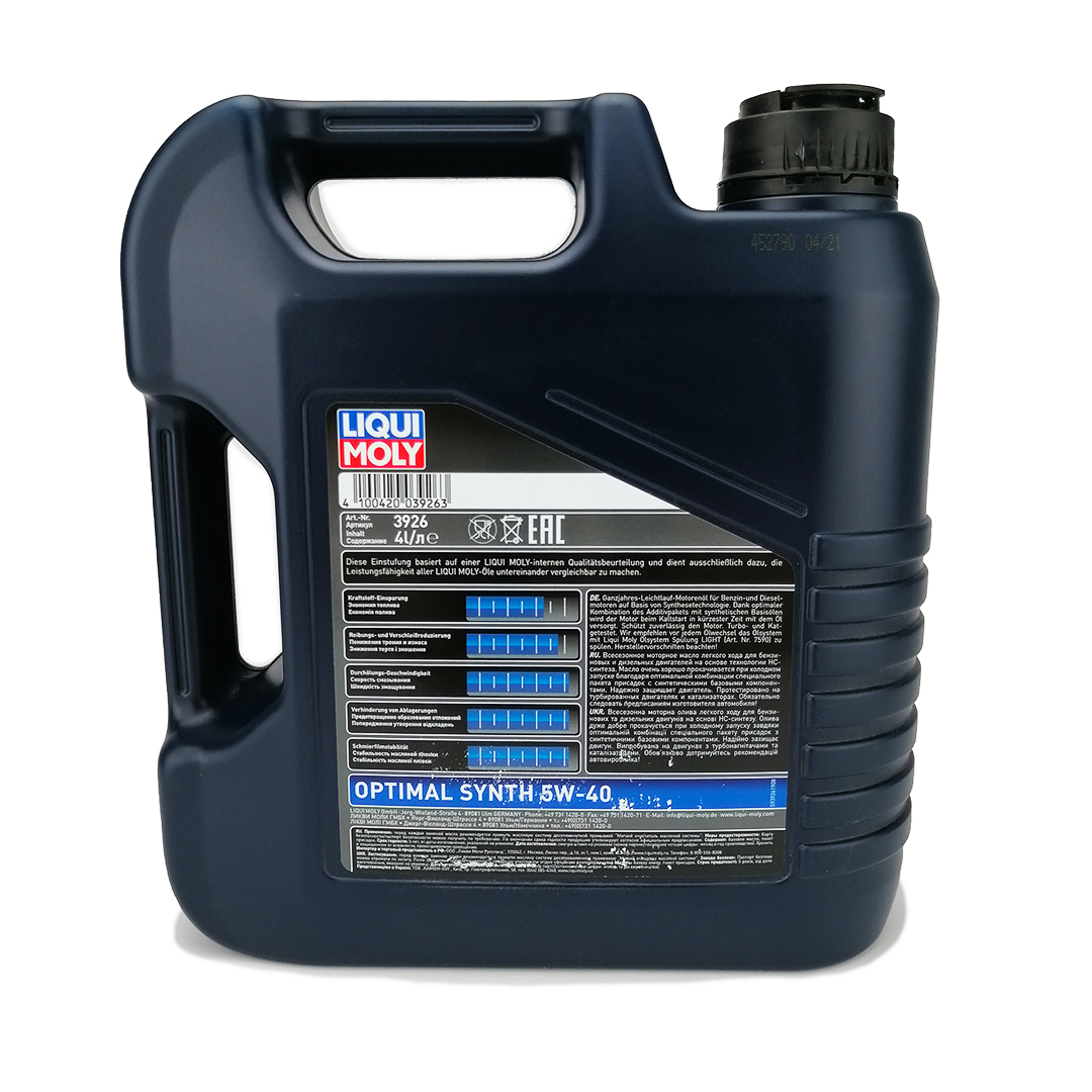 Олива моторна 5W-40 4л Optimal Liqui Moly