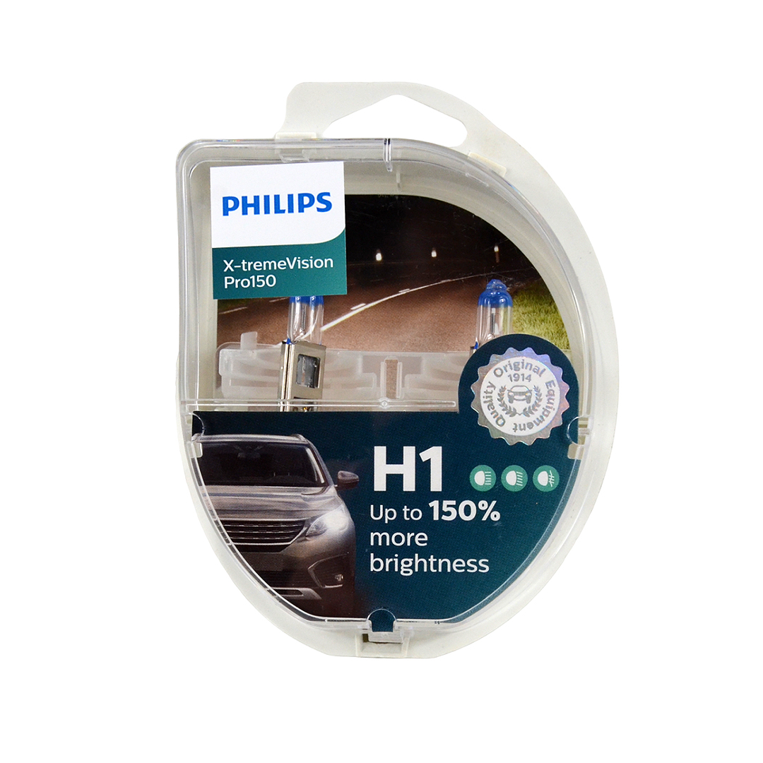 Лампа Н1 12V 55W (компл. 2 шт) +150 X-treme Vision PRO Philips
