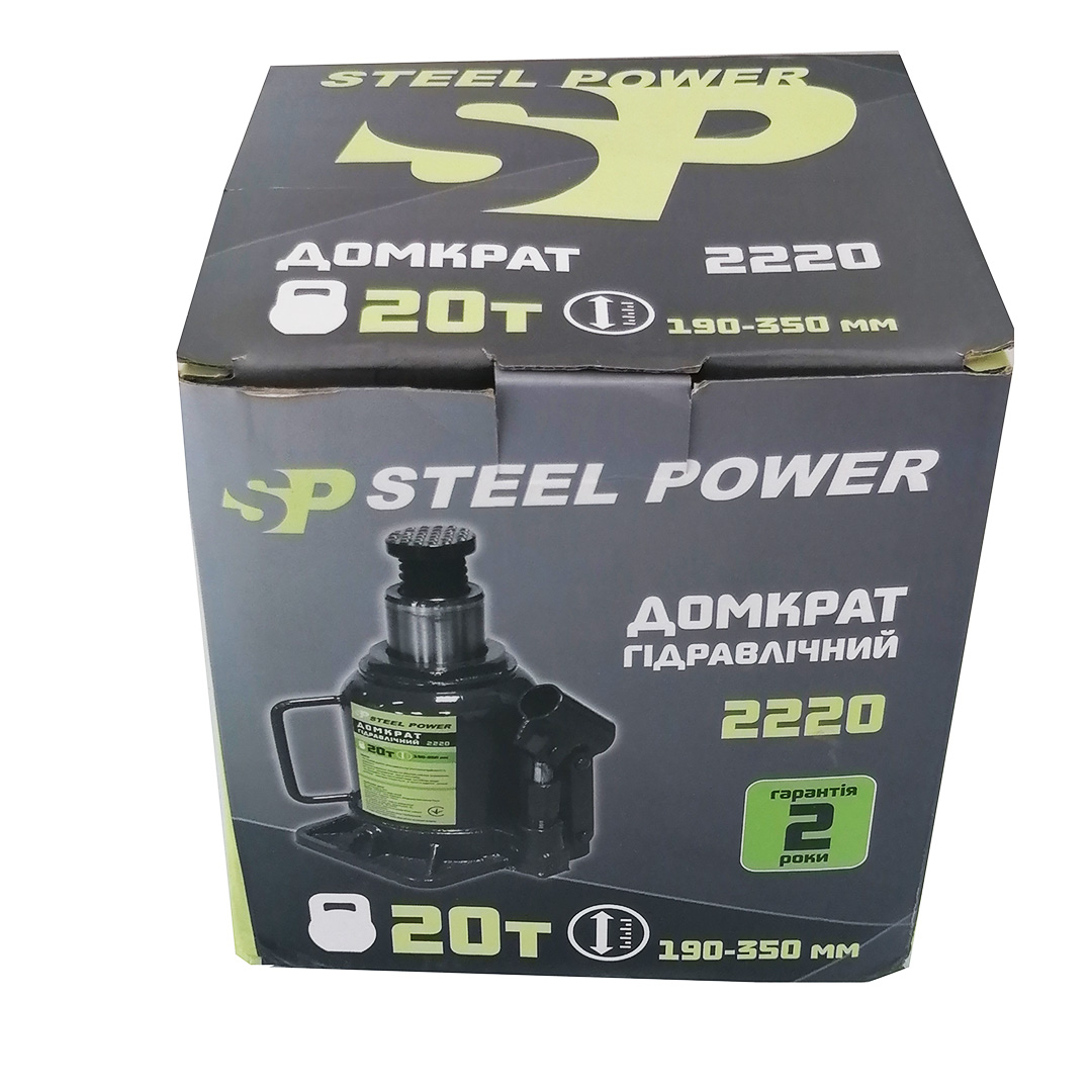 Домкрат гідравлічний пляшковий 20 т SPR 2220 Steel Power