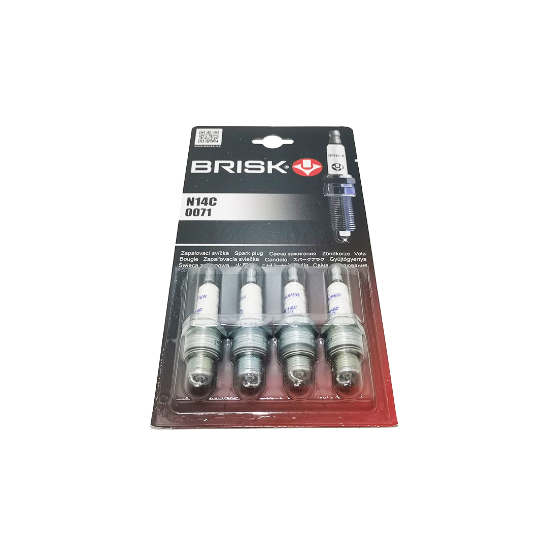 Свічка запалювання N14C (компл. 4 шт) у блістері ЗАЗ-968М Super Brisk