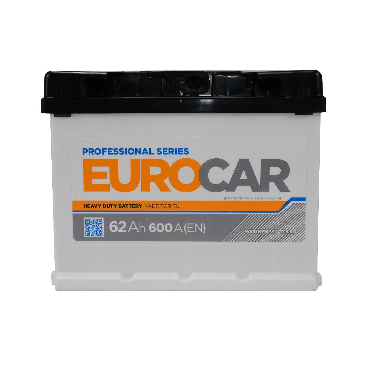 Акумулятор 62 А/год євро 600 А Eurocar