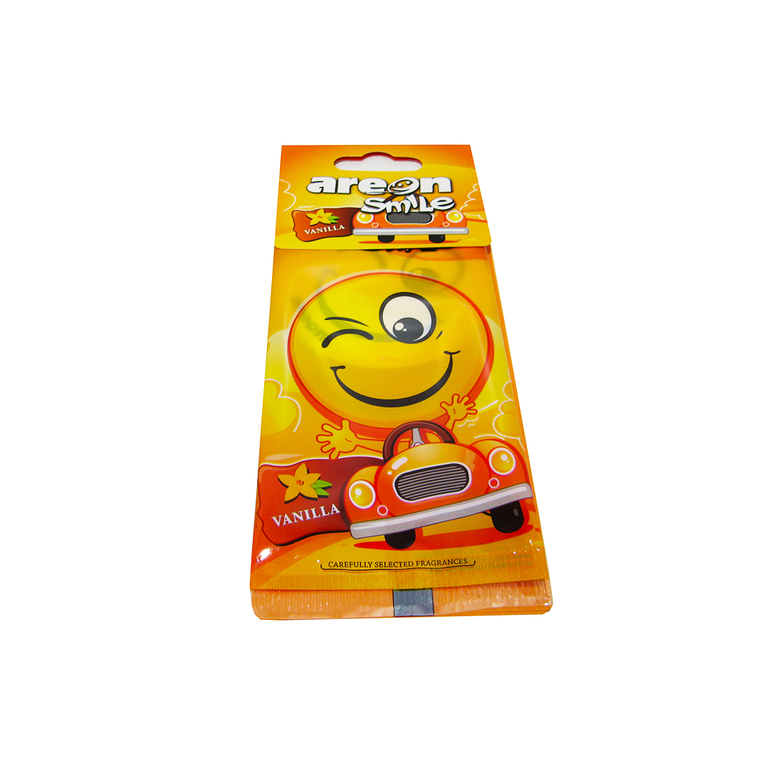 Освіжувач салону на дзеркало сухий Vanilla (Ваніль) Smile Dry Areon